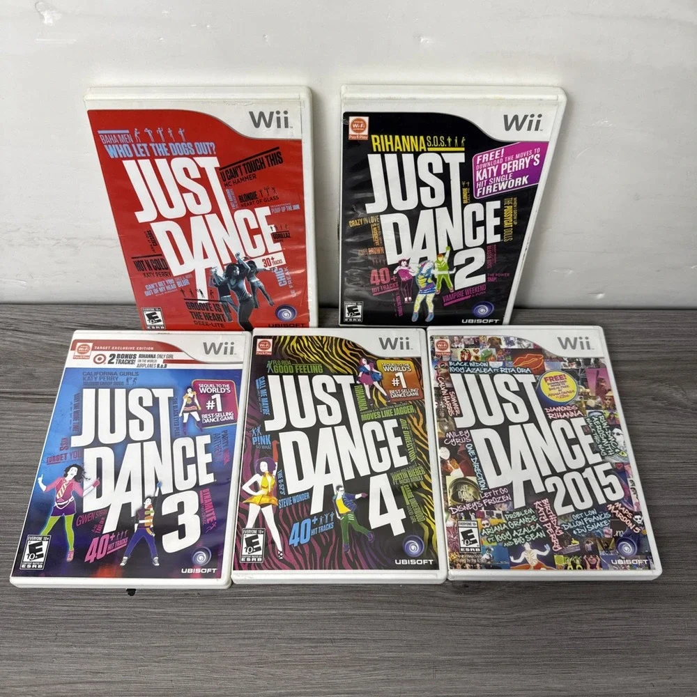 Nintendo Wii Game Lot JUST DANCE 2 3 4 JUST DANCE 2015